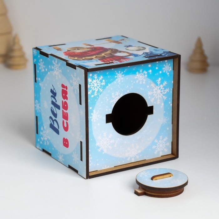 Копилка куб "Змея. Верь в себя" 10х10х10 см