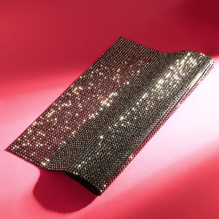 Стразы термоклеевые на листе, d = 3 мм, 40 &times; 24 см, цвет графитовый