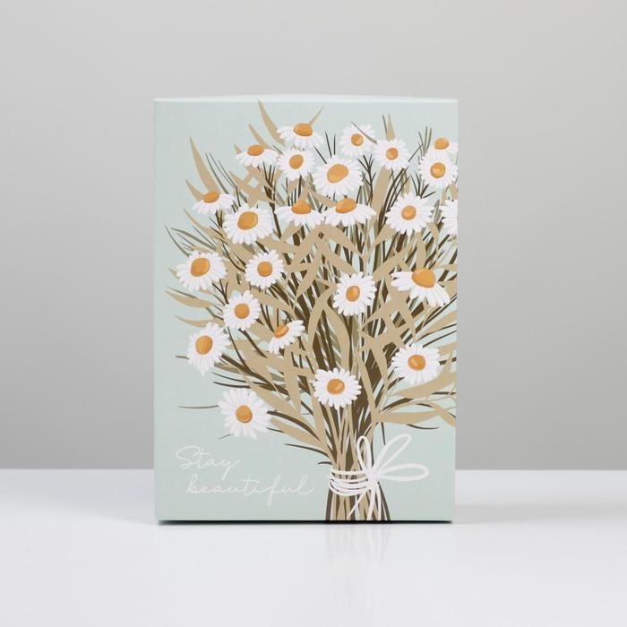 Коробка подарочная складная, упаковка, &laquo;Ромашки&raquo;, 21 х 15 х 7 см