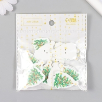 Набор пуговиц для творчества дерево "Ёлочка со свечами" набор 15 шт 3,5х2,5 см