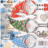 Новый год. Салфетки бумажные New Line Fresco &laquo;Новогодние гномы&raquo;, 33х33 см, 2 слоя