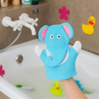 Мочалка - варежка детская для купания Доляна &laquo;Слоник&raquo;, 22 см