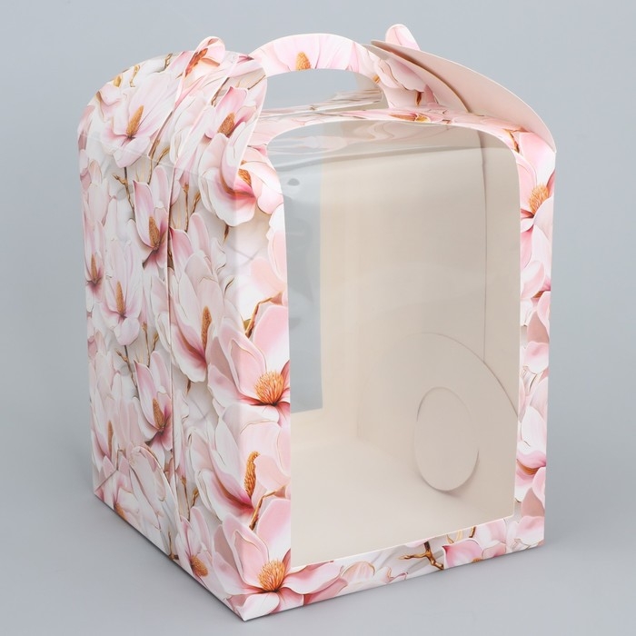 Коробка под торт, кондитерская упаковка, &laquo;Сакура&raquo;, 15 х 15 х 18 см