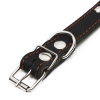 Ошейник комбинированный кожа/брезент, 54 х 2,5 см, украшенный, ОШ 35-45 см, черный Ошейник комбинированный кожа/брезент, 54 х 2,5 см, украшенный, ОШ 35-45 см, черный