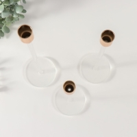 Подсвечник металл, акрил "Ромб" d=2 см, набор 3 шт h=33 см, 26,5 см, 22,5 см