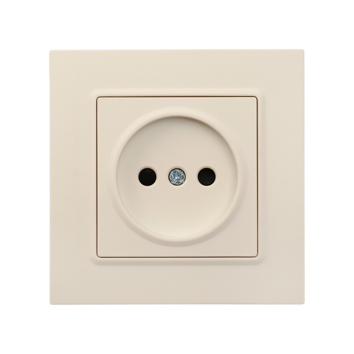 Розетка одноместная TOT Elegant, 10 А, скрытая, без з/к, бежевая