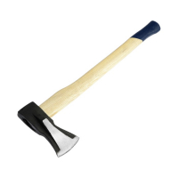 Колун кованый ТУНДРА, круглый железный клин, топорище из Гикори (орешник) 70 см, 2 кг