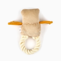 Игрушка для собак с канатом &laquo;Сова&raquo;, 20 х 15 см, бежевый