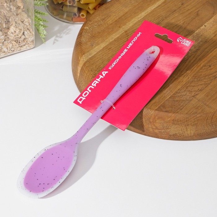 Ложка гарнирная Доляна &laquo;Леонардо&raquo;, силикон, 27 см, цвет сиреневый
