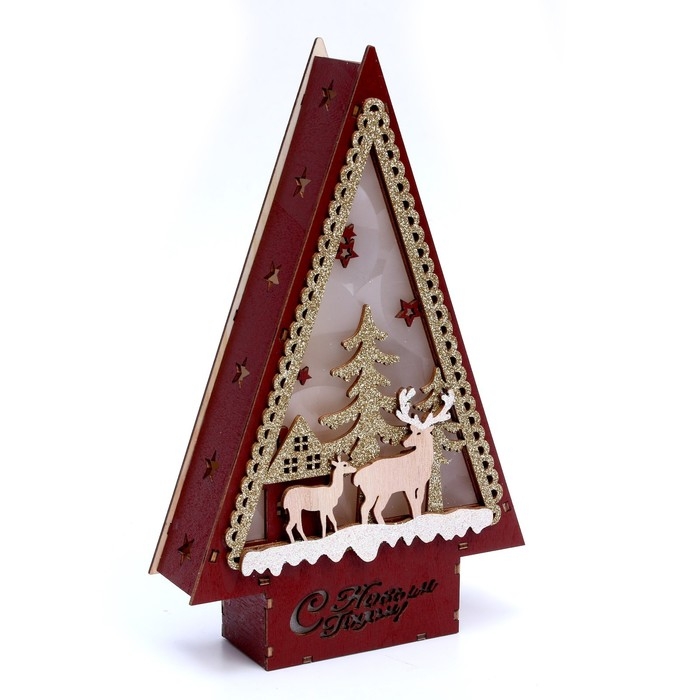 Новогодний декор с подсветкой &laquo;С новым годом&raquo; 14 &times; 4 &times; 22,5 см