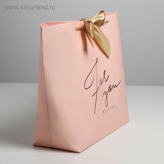 Пакет подарочный, упаковка, &laquo;For you with love&raquo;, 33 х 31 х 13 см