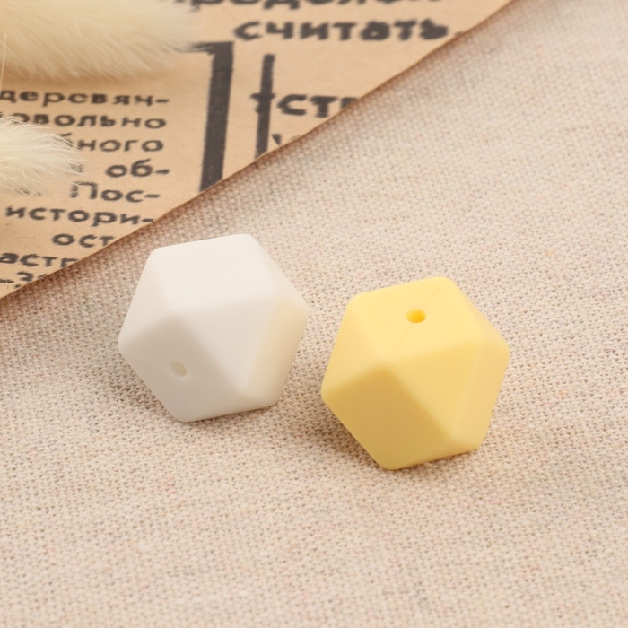 Набор бусин для макраме «Шестиугольник», d = 17 мм, силикон, 10 шт Набор бусин для макраме «Шестиугольник», d = 17 мм, силикон, 10 шт