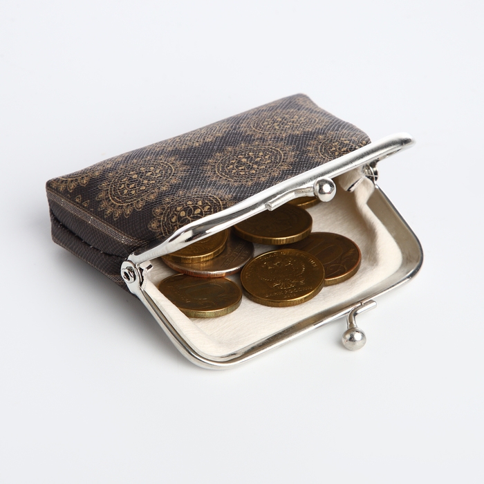 Кошелёк на фермуаре, цвет коричневый Кошелёк на фермуаре, цвет коричневый