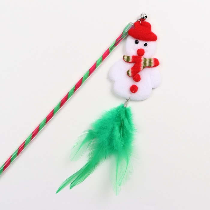 Новый год. Дразнилка для кошек с бубенчиком Новый год. Дразнилка для кошек с бубенчиком "Новогодний снеговик", 30 см
