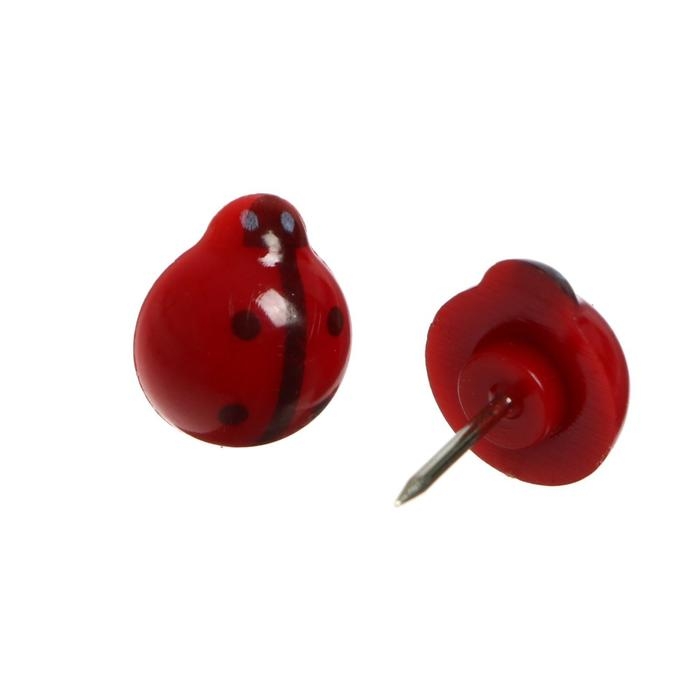 Кнопки канцелярские силовые в форме божьих коровок, 12 штук, deVENTE Lady Birds, Кнопки канцелярские силовые в форме божьих коровок, 12 штук, deVENTE Lady Birds,
