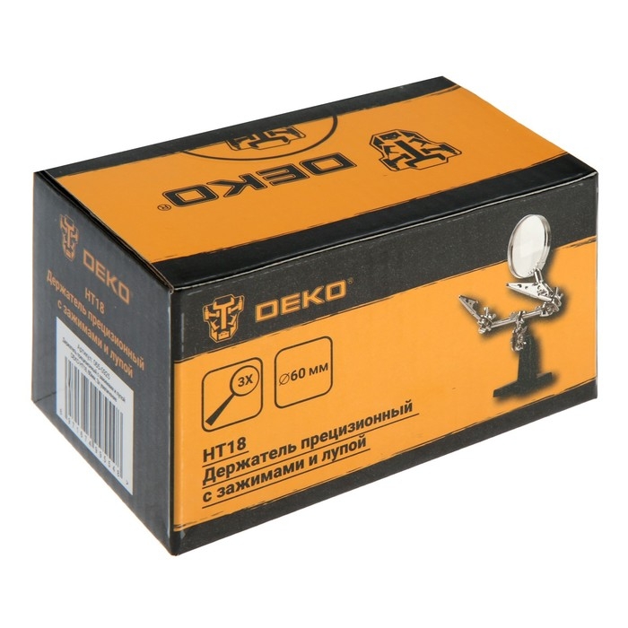 Держатель прецизионный с зажимами и лупой DEKO HT18, 60 мм, 3х увеличение Держатель прецизионный с зажимами и лупой DEKO HT18, 60 мм, 3х увеличение