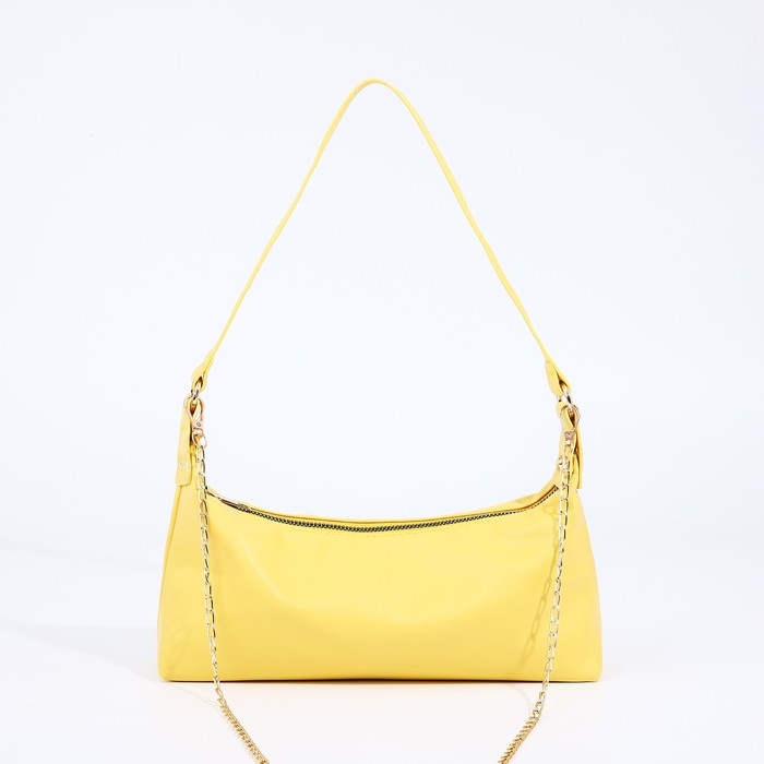 Сумка-багет на молнии, цвет жёлтый