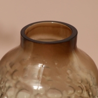 Ваза для цветов &laquo;Мальва&raquo; из темного прозрачного стекла 30 х 15 х 15 см