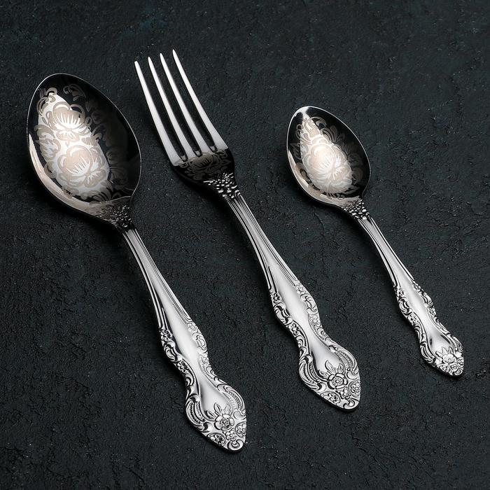 Набор столовых приборов &laquo;Тройка&raquo;, 18 предметов, художественная роспись, картонная коробка