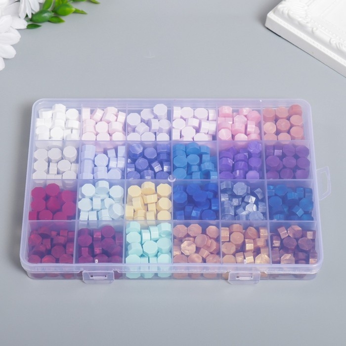 Набор сургуча Набор сургуча "Светлые и тёмные цвета" матовый+перламутр 24 цвета 19х13х2 см