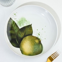 Тарелка керамическая &laquo;Сочный лайм&raquo;, 22.5 см, цвет белый