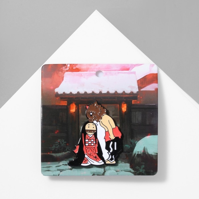 Значок &laquo;Япония&raquo; милота, цветной в чёрном металле