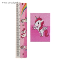 Набор настольный детский "Единорог" (подставка+2 карандаша+линейка+точилка+ластик+блокнот 8 листов)