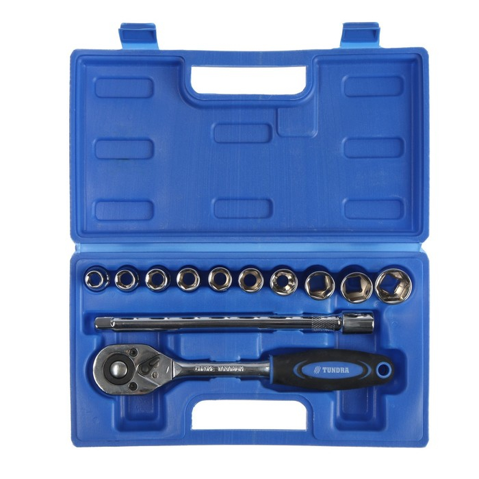 Набор инструментов в кейсе ТУНДРА, автомобильный, 1/2 Набор инструментов в кейсе ТУНДРА, автомобильный, 1/2", 12 предметов