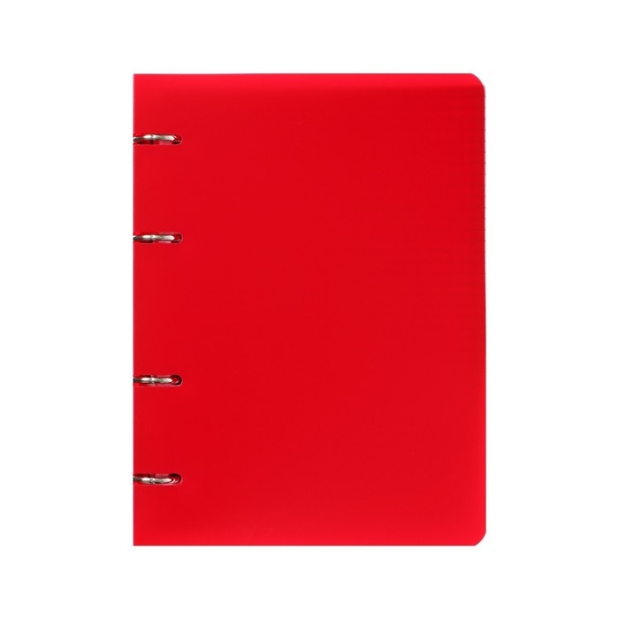 Тетрадь на кольцах A5 80 листов в клетку Calligrata Красная, пластиковая обложка, блок офсет, белизна 95%, МИКС (2 цвета)