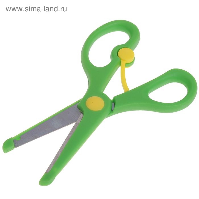 Ножницы пластиковые 13 см, фиксатор, с металлическими лезвиями и закруглёнными концами, безопасные, МИКС