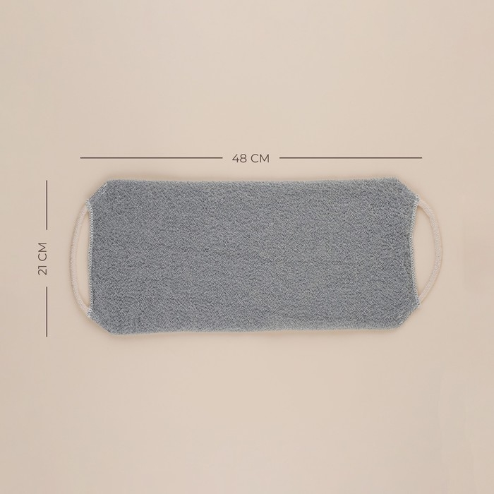 Мочалка - лента массажная SL Home &laquo;Ортика&raquo;, хлопок, 48&times;21 см, цвет серый