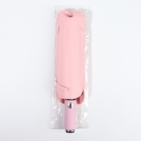 Зонт автоматический &laquo;Однотон&raquo;, с фонарем, 3 сложения, 10 спиц, R = 51/58 см, D = 116 см, цвет розовый