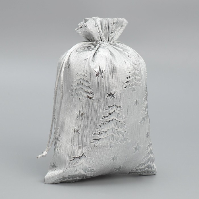 Мешочек подарочный парча &laquo;Новогодний лес&raquo;, 16 х 24 см, Новый год