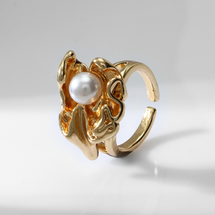 Кольцо с жемчугом &laquo;Тренд&raquo; пандора, цвет золото, безразмерное