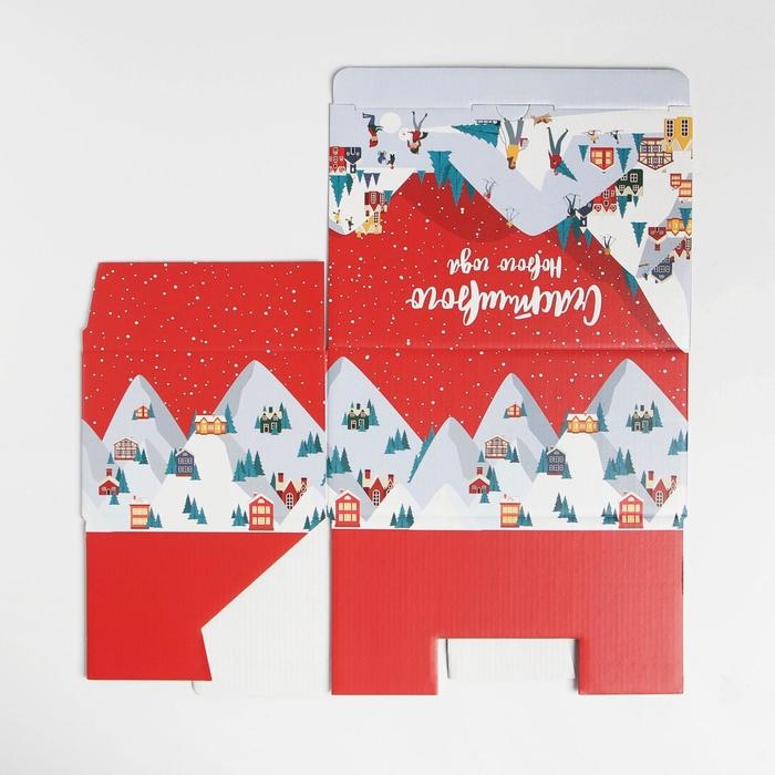 Коробка подарочная новогодняя складная &laquo;Зимний город&raquo;, 22 х 15 х 10 см, Новый год