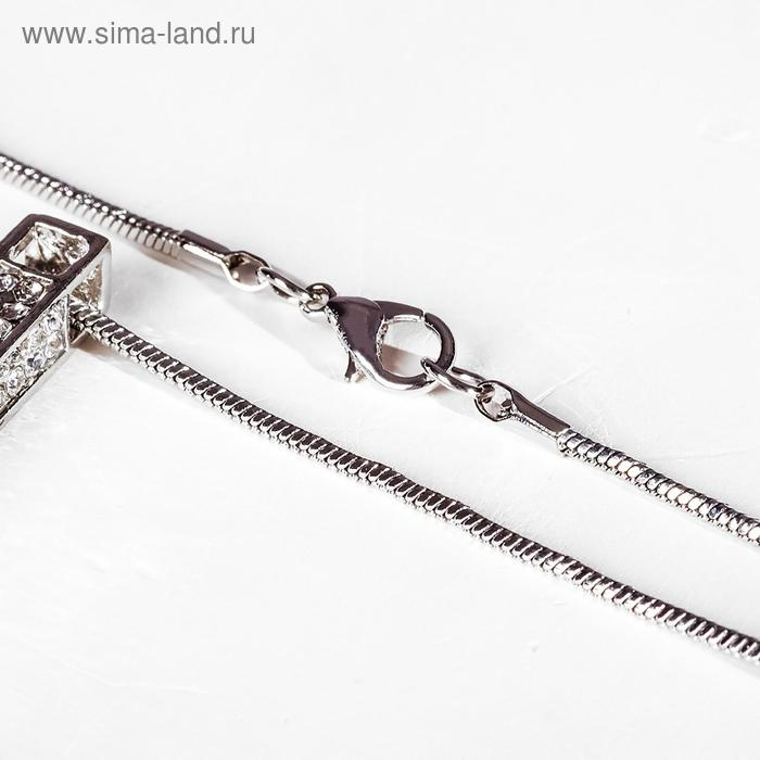 Кулон &laquo;Свидание&raquo; пластина, цвет белый в серебре, L=70 см