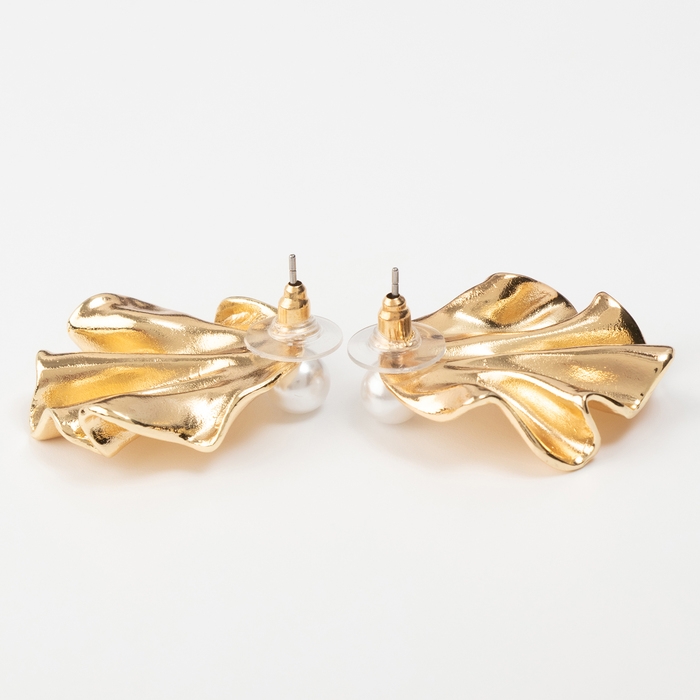 Серьги с жемчугом &laquo;Жемчуг&raquo; ракушка, немо, цвет золото
