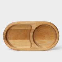 Поднос для подачи, 21&times;11&times;2 см, два отделения, берёза