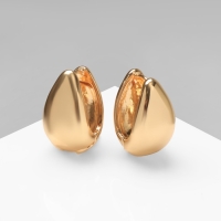 Серьги металл &laquo;Капля&raquo; объемная, цвет золото