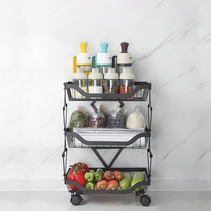 Накопитель складной на колесах, 5 полок, 35,3&times;27,3&times;94,6 см, цвет белый