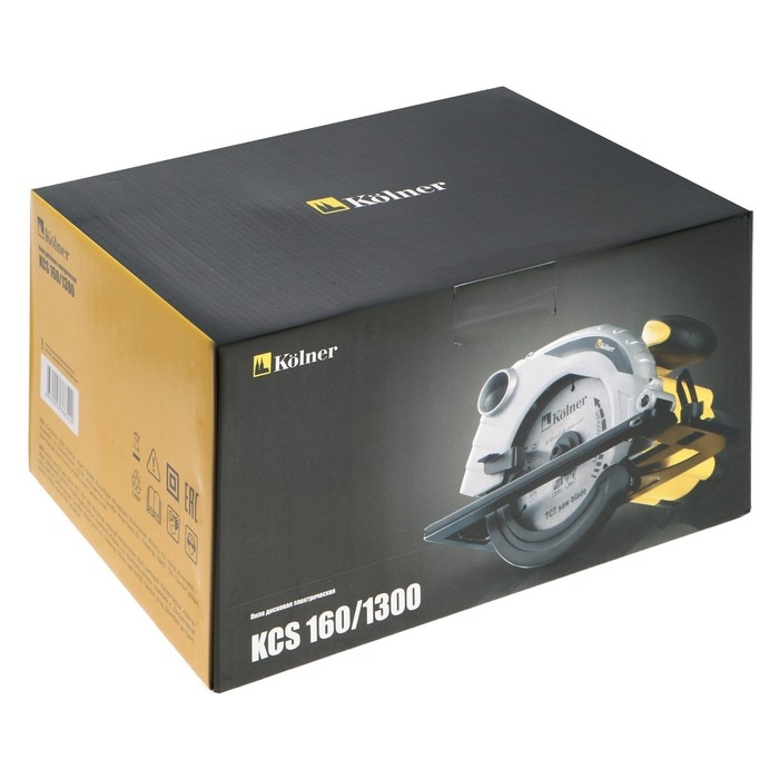 Пила циркулярная Kolner KCS 160/1300, 1300 Вт, 4800 об/мин, d=160 мм, параллельный упор