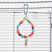 Игрушка для птиц "Кольцо из бусин" с колокольчиком, 8 х 20 см Игрушка для птиц "Кольцо из бусин" с колокольчиком, 8 х 20 см