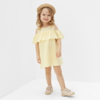 Платье для девочки MINAKU: Cotton Collection цвет желтый, рост 158 Платье для девочки MINAKU: Cotton Collection цвет желтый, рост 158