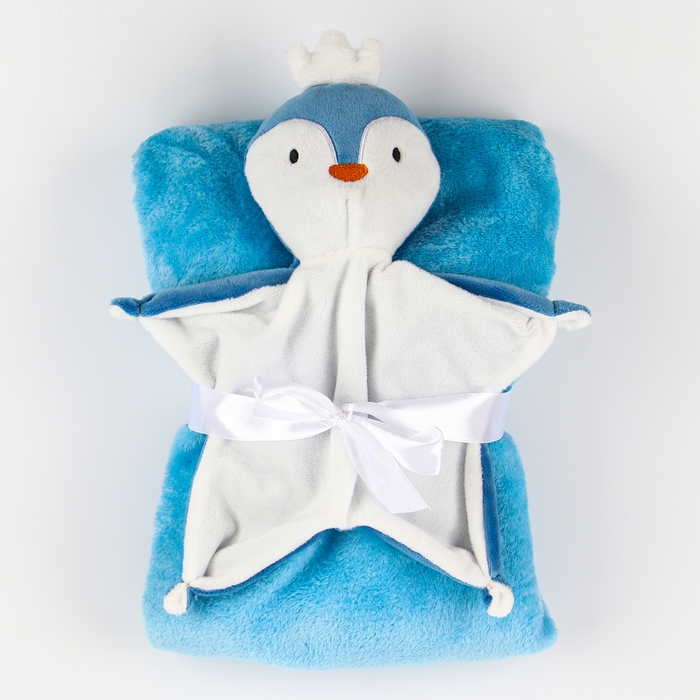 Набор подарочный: Комфортер 27 см + плед 71х125 см, &laquo;Пингвин&raquo;