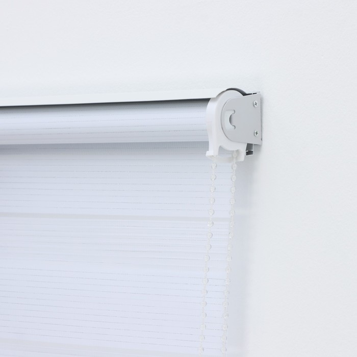 Штора рулонная &laquo;День-ночь&raquo; с люрексом, 120&times;180 см (с учётом креплений 3,5 см), цвет белый