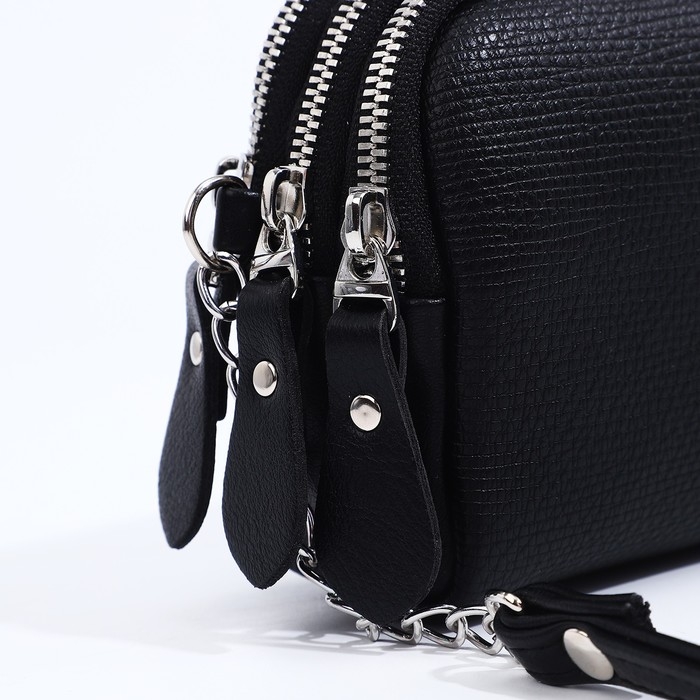 Сумка кросс-боди RICHET на молнии, цвет чёрный