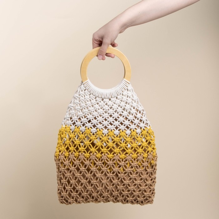 Сумка женская SL Home, ручное плетение, хлопок, кольцо 14,5 см, 30&times;45 см