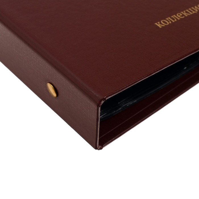 Альбом вертикальный для марок Альбом вертикальный для марок "Почтовые марки", 230 х 270 мм, (бумвинил, узкий корешок) с комплектом листов 5 штук, коричневый