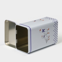 Банка для сыпучих продуктов &laquo;Гуси&raquo;, 2,7 л, 13,5 х 9,5 х 21,5 см, жесть, цвет белый в горох