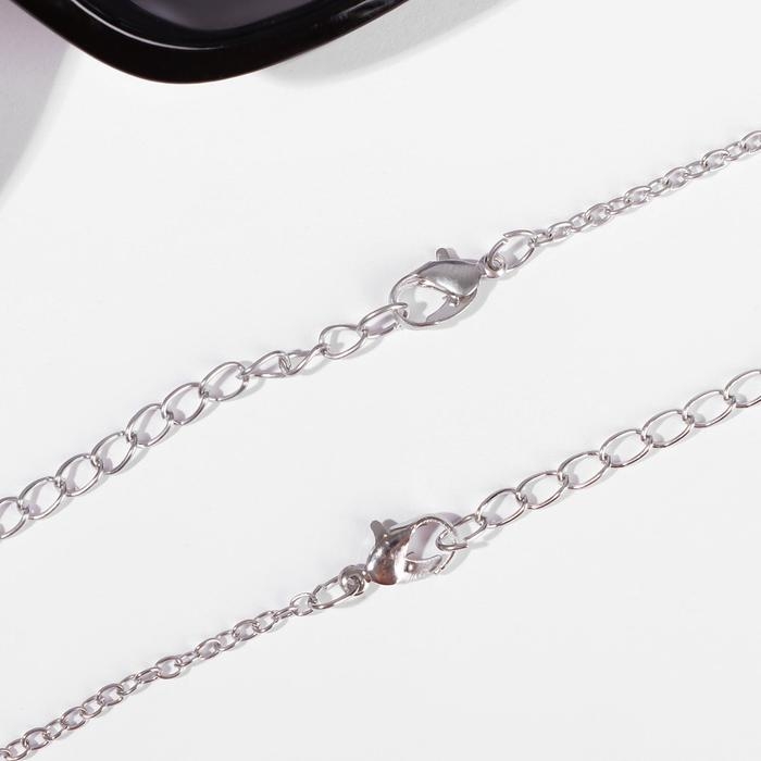 Кулоны &laquo;Неразлучники&raquo; горящее сердце, цвет чернёное серебро, 45 см